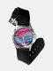 Casual colorido paisagem impresso masculino Watch mármore Padrão feminino quartzo Watch - #02