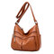 Women Soft Leather Multi-slot Crossbody Bags Leisure Shoulder Bags - Brown