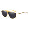 Men Vogue HD Polarized Metal Sunglasses HD UV400 Outdoor Travel Riding Driving Sunglasses - Gold