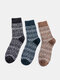3 Pairs Men Rabbit Fur Wool Blend Geometric Pattern Jacquard Thicken Breathable Warmth Socks - #02