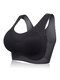 7XL Plus Size Seamless Breathable Yoga Sports Shockproof T-shirt Bras - Black