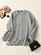 Check Pattern Long Sleeve Stand Collar Button Front Blouse - Gray