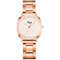 Simple Casual Women Wristwatch Rose Gold Band Large Three-Hand Dial Quartz Watches - White