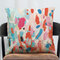 Colorful Scrawl Pattern Cotton Linen Square Cushion Cover Throw Pillow Case Sofa Home Decor - C