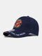 Unisex Cotton Embroidery Pattern Fashion Outdoor Sunshade Baseball Hat - Navy