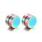 Punk Magnetic No Pierced Mens Earrings Stainless Steel Round Clip On Earrings for Men Women - Colorful