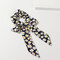 Temperament Daisy Bow Hair Tie Ponytail Scarf Elastic Hair Rope Print Ribbon Hairbands - Black