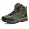 Men Wearable Non Slip Lace Up Casual Hiking Boots - Green