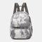 Women Oxford Anti theft Large Capacity Tie Dye Backpack Travel Bag - Grey