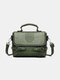 Retro Faux Leather Magnetic Snap Crossbody Bag Waterproof Satchel Shoulder Bag - Green