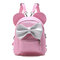 Women Cute Shape Contrast Bow Tie Embellished Backpack Multi-function Crossbody Bag - Pink