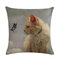 Vintage Art Oil Printing Cat Linen Cotton Cushion Cover Home Sofa Office Decor Throw Pillowcases - #7