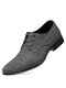 Men Pointed Toe Canvas Business Casual Dress Shoes - Gray