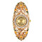 高級七宝時計女性のギフトのためのエレガントなクリスタルラインストーンフラワー時計 - 黄