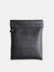 Men Faux Leather Portable Earphone Key Case Coin Small Storage Wallet - Black 1