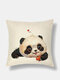 1 PC Linen Panda Winter Olympics Beijing 2022 Decoration In Bedroom Living Room Sofa Cushion Cover Throw Pillow Cover Pillowcase - #01