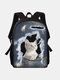 Women Large Capacity Cat Pattern Printing 14 Inch Laptop Bag Backpack - #03