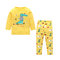 2Pcs Girls Pajamas Boys Animal Print Casual Clothing Set For 1Y-7Y - Yellow