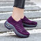 Women Sports Sneakers Breathable Hollow Platform Casual Shoes - Purple