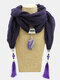 Богемский камень в форме капли Кулон Ожерелье с шарфом Женское Многослойное колье с кисточками - #05
