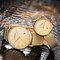 LONGBO Calendar Waterproof Couple Watch Weave Stainless Steel Mesh Ultra Thin Minimalist Watch - Gold