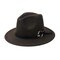 Unisex Felt Wild Warm Dress Hat Outdoor Windproof Belt Ring Buckle Bucket Cap - Brown