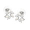 Luxury Gold Red White Flower Earrings Fashion Rhinestones Stud Cute Earrings Gift for Girls Women - White