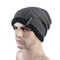 Men Winter Thick Bonnet Knitted Caps Hat Outdoor Warm With Plush Skullies Beanies Hat - Dark Grey