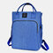 Women Canvas Casual Mummy And Kids  Patchwork Backpack - Blue