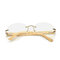 Men Women Bamboo Legs Retro Sunglasses Outdoor Spring Hinge Big Frame Goggle Eyeglasses - Transparent