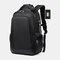 Business Casual Waterproof USB Charging Port Backpack For Men  - Black