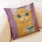 かわいい猫パターンコットンリネン枕カバーソファクッション車の枕カバー - A