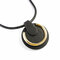 Casual Brooch Necklace Leather Alloy Circle Necklace - Black