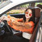 Womens UV Protection Lengthen Arm Sleeves Outdoor Driving Sunscreen Long Gloves Cuff - Orange