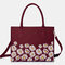 Women Daisy Multifunction Multi-pocket 13.3 Inch Laptop Key Handbag Shoulder Bag - Red