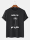 Mens Sunflower Slogan Print Crew Neck Short Sleeve Cotton T-Shirts - Black