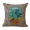 Style vintage petit oiseau carré housse de coussin carré taie d'oreiller bureau à domicile canapé décor - #5