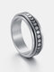 Titanium Steel Stars and Moon Rotatable Decompression Ring For Men - #06