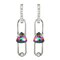 Fashion Womens Drop Earrings Classic Anallergic Platinum Triangle Crystal Geometric Earrings - Colorful