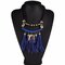 Vintage Tassel Necklace Leather Beads Tassel Necklace for Women - Blue
