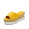 Women Outdoor Wedges Fish Mouth  Slippers  - Yellow