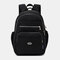 Men Women Nylon Water-Resistant Large Capacity Backpack Travel Bag - Black