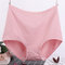 Solid Color Large Size Modal Mid-waist Underwear Women's Simple Briefs - Dark Pink