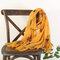 Womens Vogue Vintage Cotton Linen Embroidery Breathable Warm Scarf 180*70cm Oversize Shawl - Yellow
