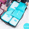 6 Pcs/Set Square Travel Luggage Storage Bags Clothes Organizer Pouch Case - Blue