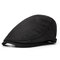 Men Women Retro Breathable Polyester Beret Hat Adjustable Casual Wild Forward Hat - Black