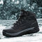 Men Comfy Leather Slip Resistant Warm Outdoor Hiking Snow Shoes - Black