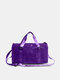 Men PVC Transparent Large Capacity Waterproof Handbag Travel Bag Crossbody Bag Shoulder Bag - Purple