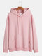 Mens Solid Color Basic Cotton Relaxed Fit Drawstring Hoodies With Kangaroo Pocket - Pink