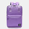 Women Waterproof Large Capacity Solid Backpack School Bag - Purple